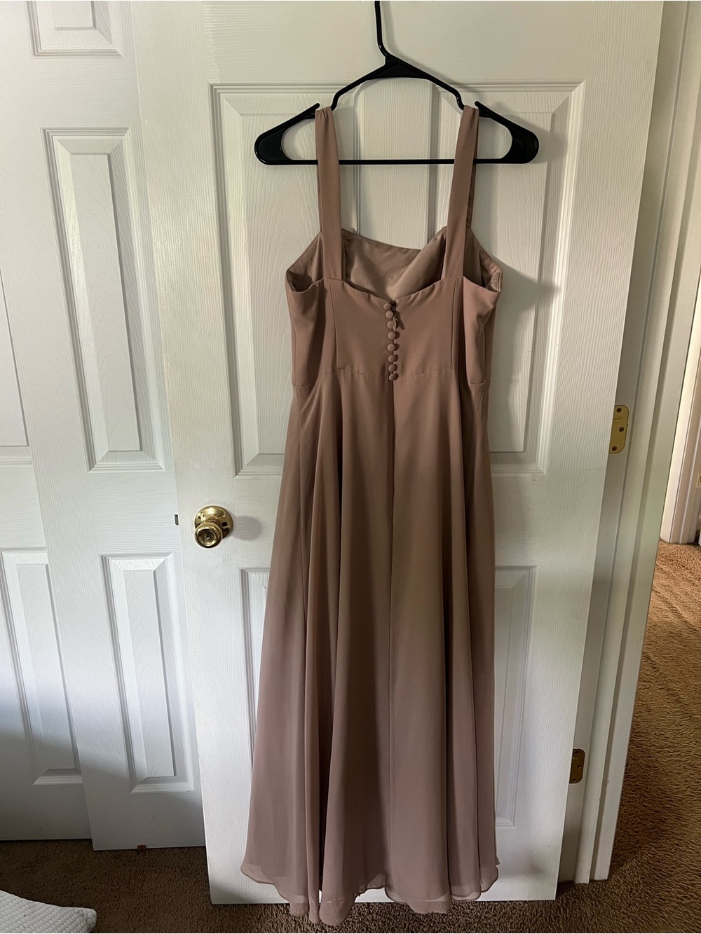 Azazie Dusty Rose Maxi Dress with Button Front